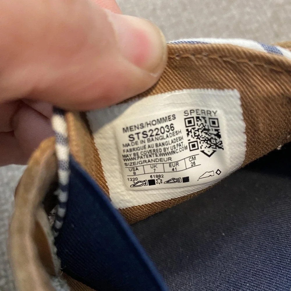 Sperry‎ Top-Sider Shoes Mens Size 8 Blue Striped Canvas Boat Casual STS22036